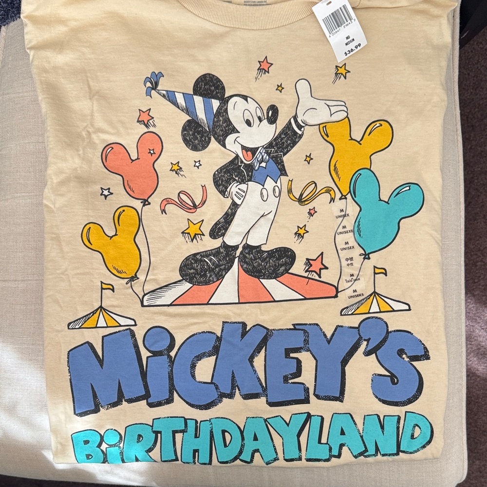 Disney Mickey's Birthdayland Graphic Tee - Cream